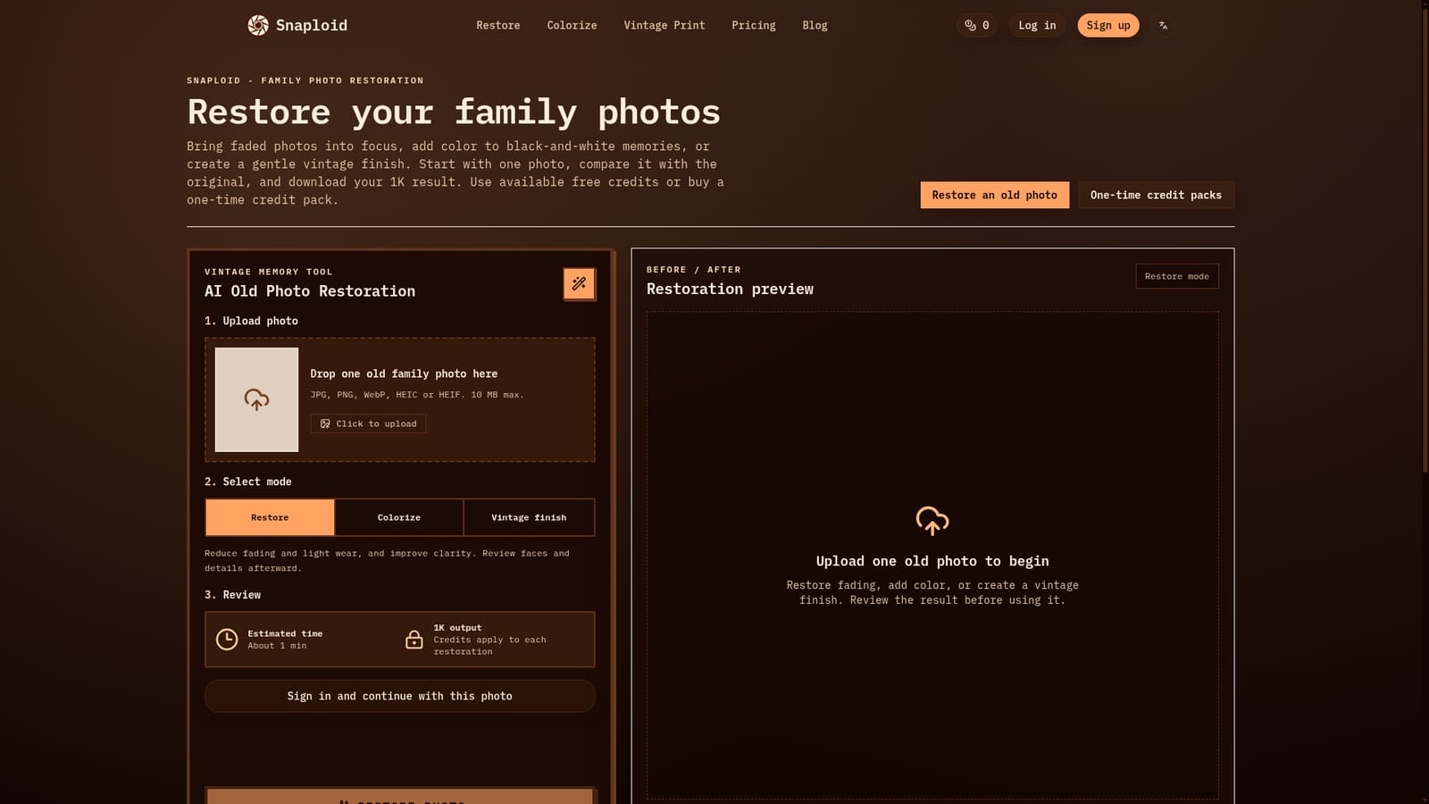 Snaploid — Open the restoration tool