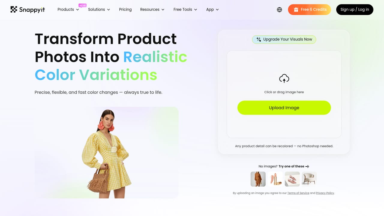Snappyit — Try recoloring a product