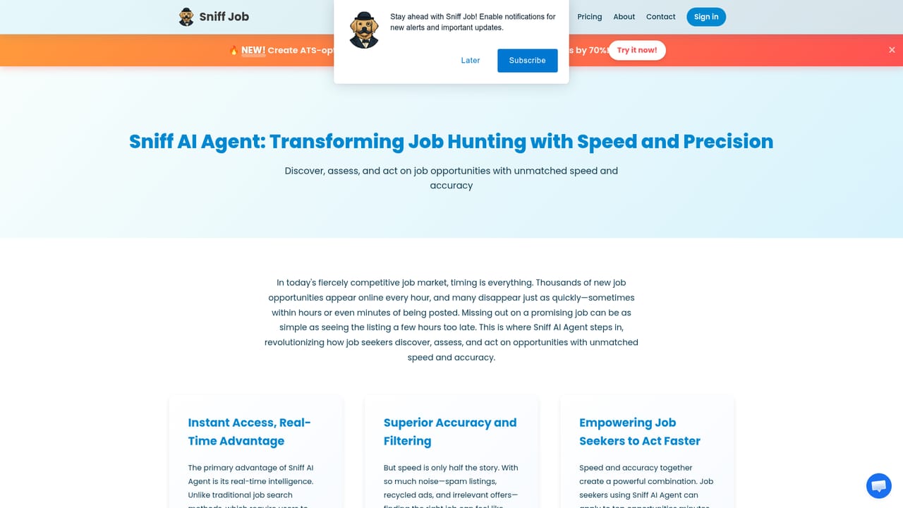 Sniff Job — Set up the AI agent