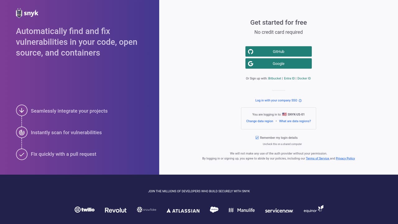 Snyk — Create a free Snyk account