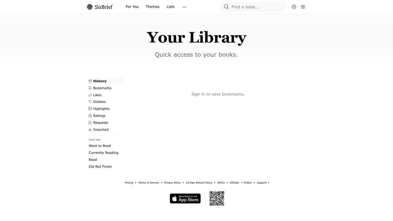 SoBrief — Save titles to your library and build lists