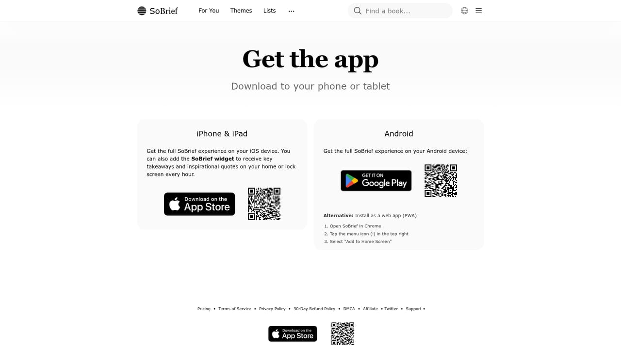 SoBrief — Install the mobile app