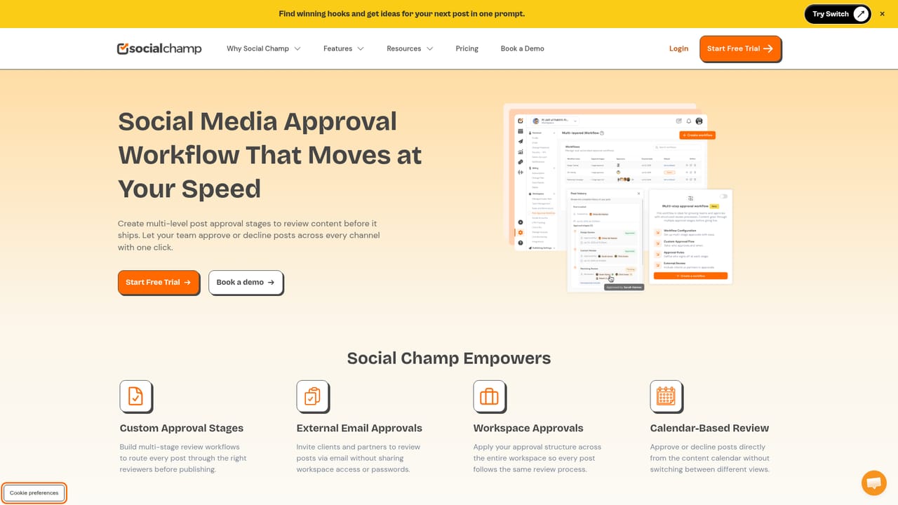 Social Champ — Configure approval stages