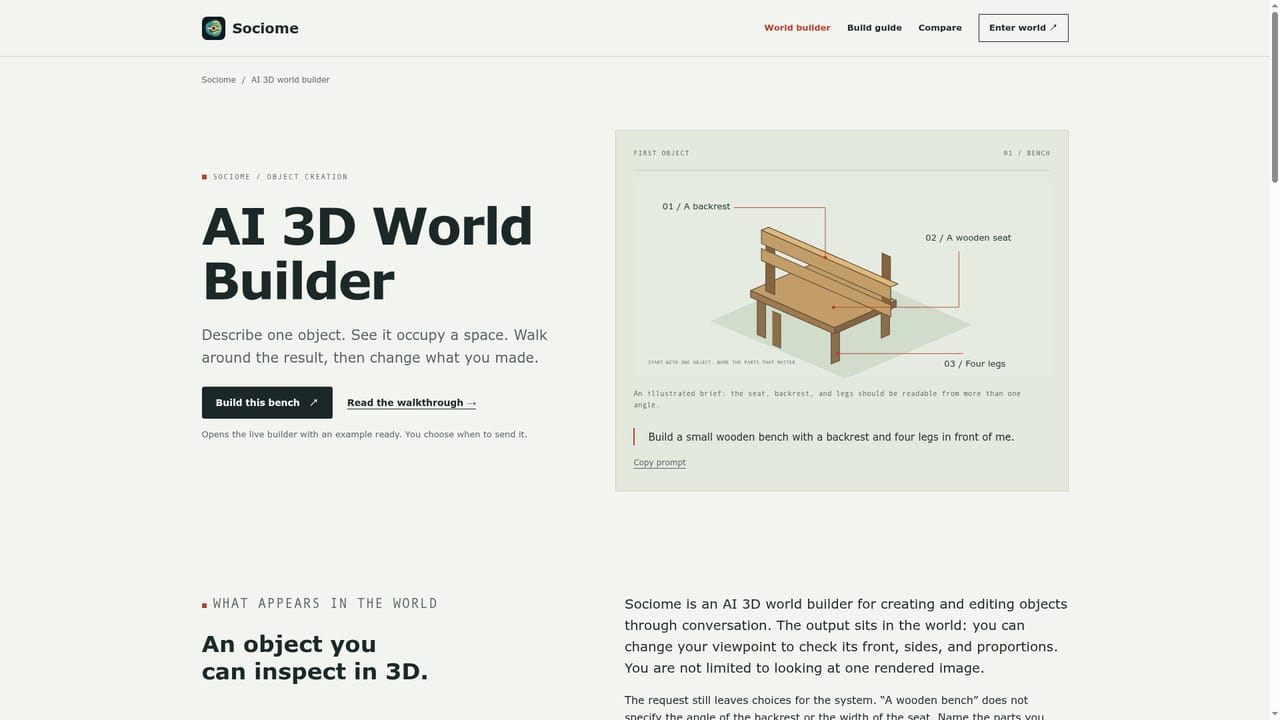 Sociome — Refine with chat or the editor