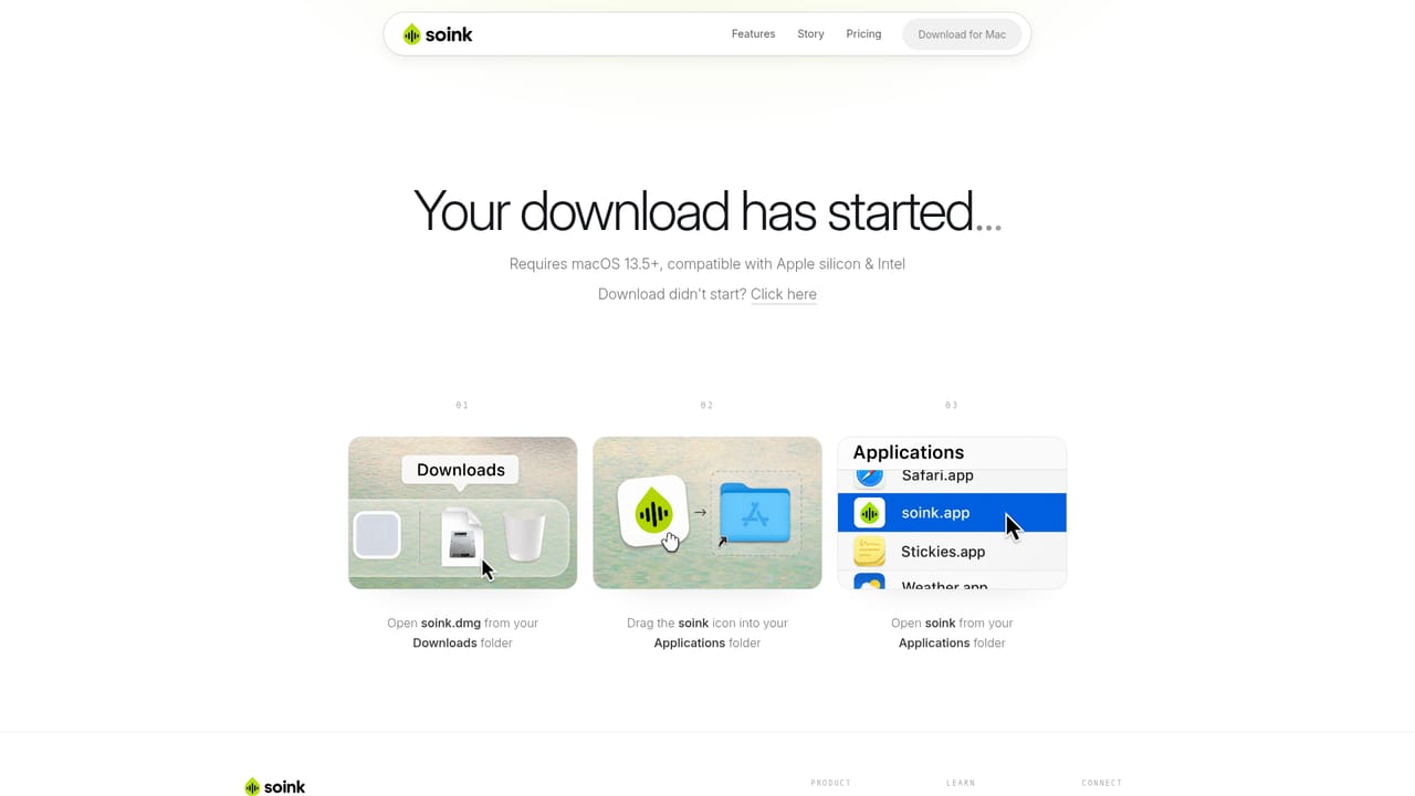 soink — Download and install the Mac app