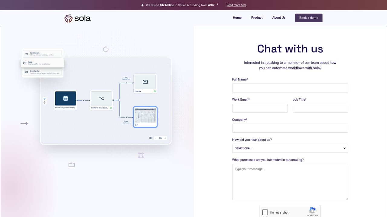 Sola Solutions — Book a demo with the team