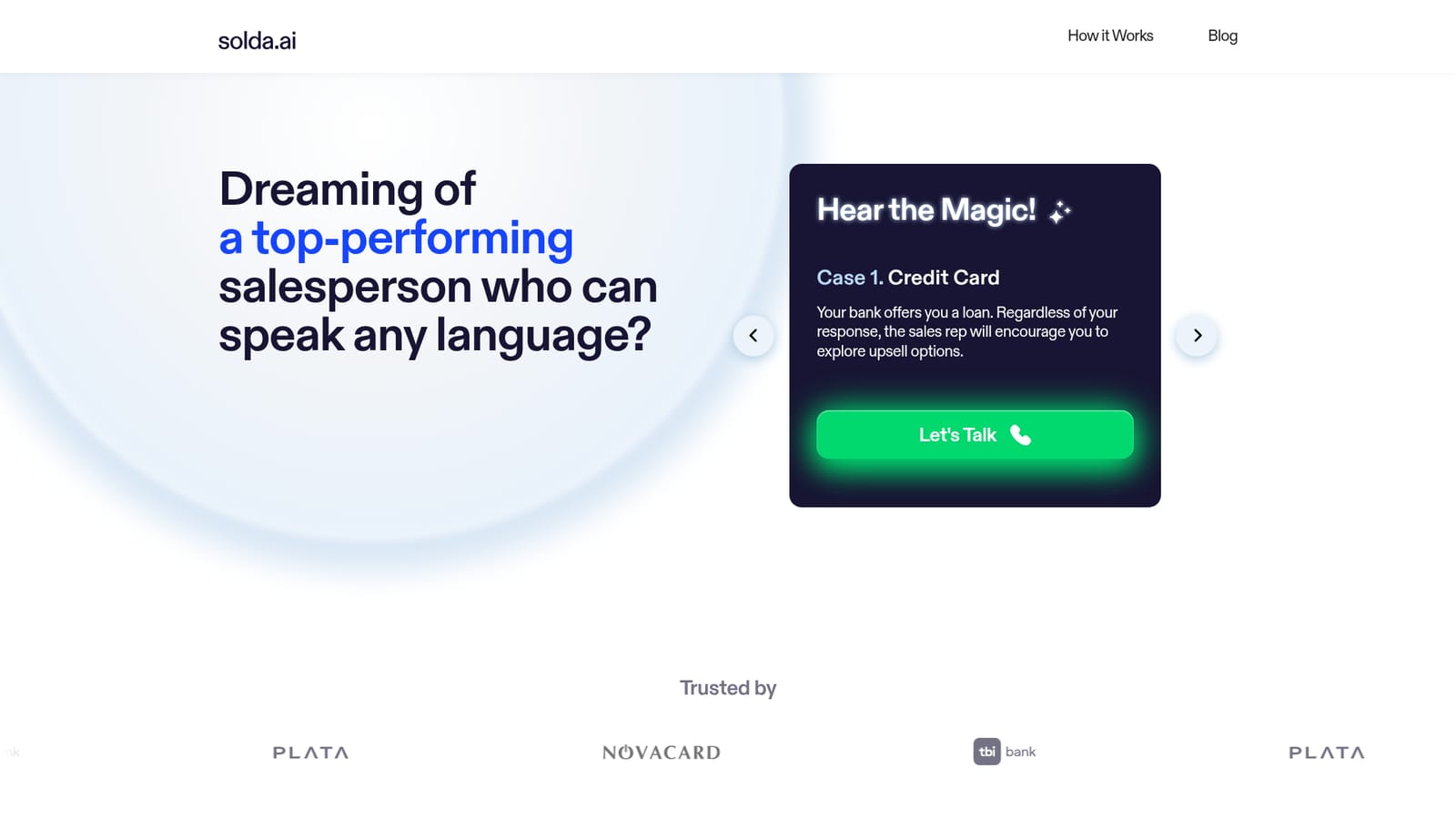 Solda AI — Request access on the homepage