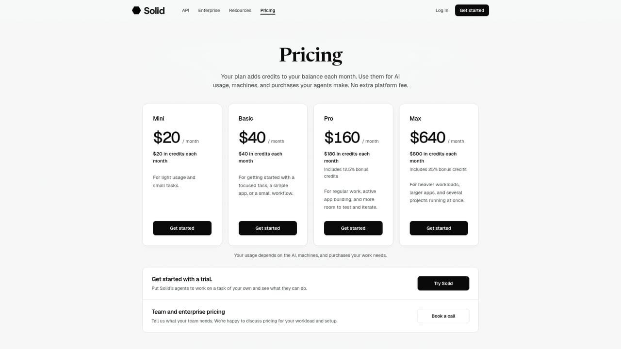 Solid — Move to a paid plan