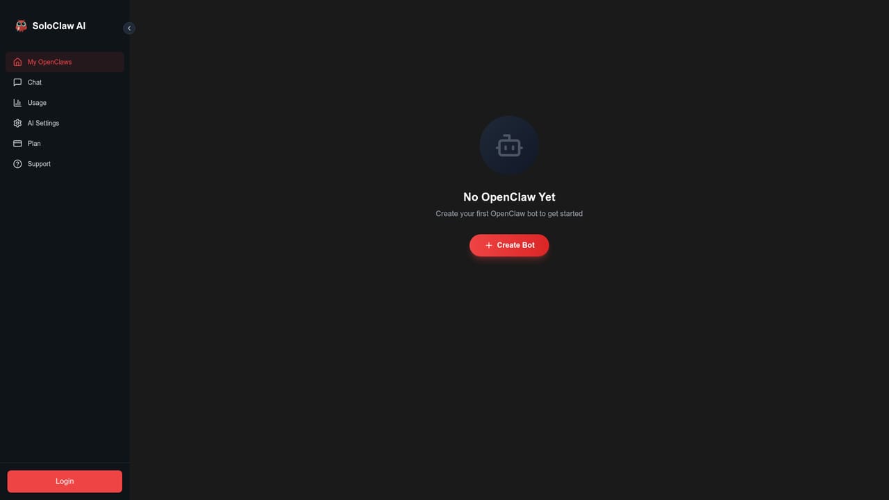 SoloClaw AI — Open the SoloClaw AI home page