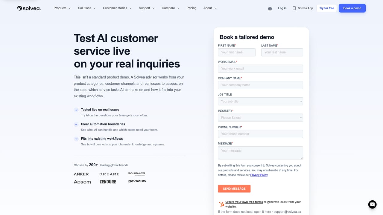 Solvea by VOC AI — Book a demo with the sales team