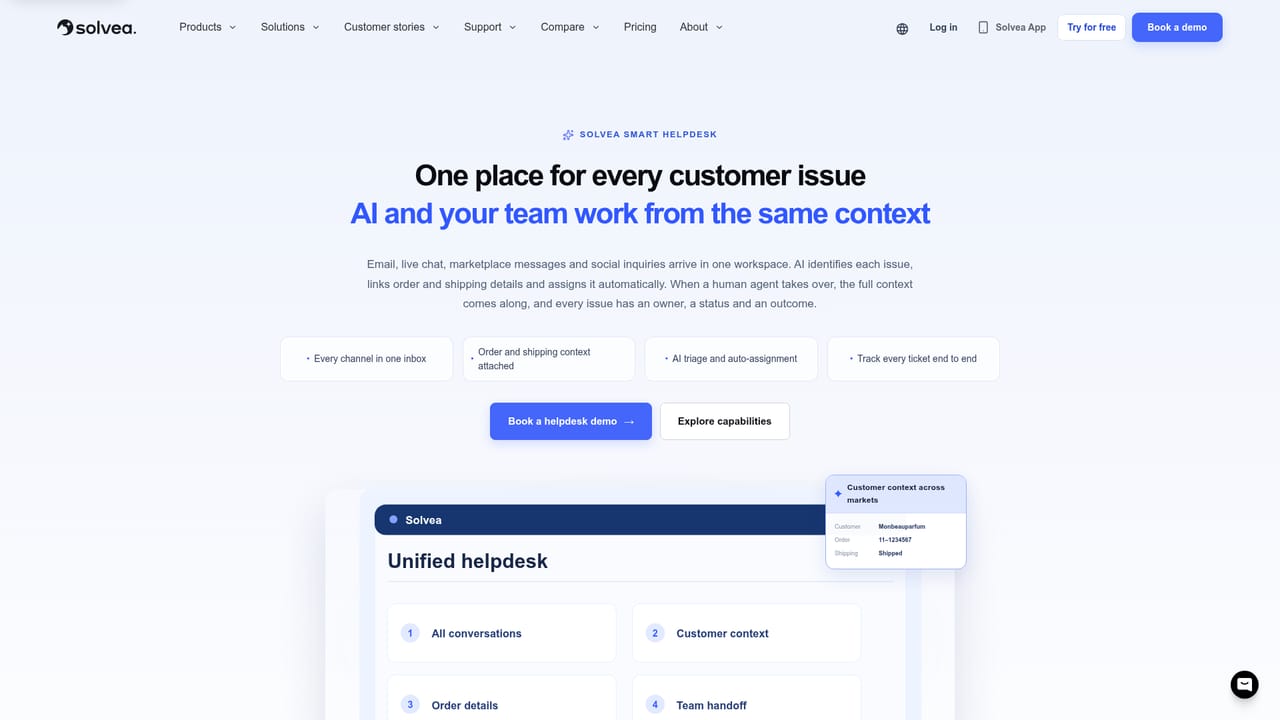 Solvea by VOC AI — Work the unified inbox and review results