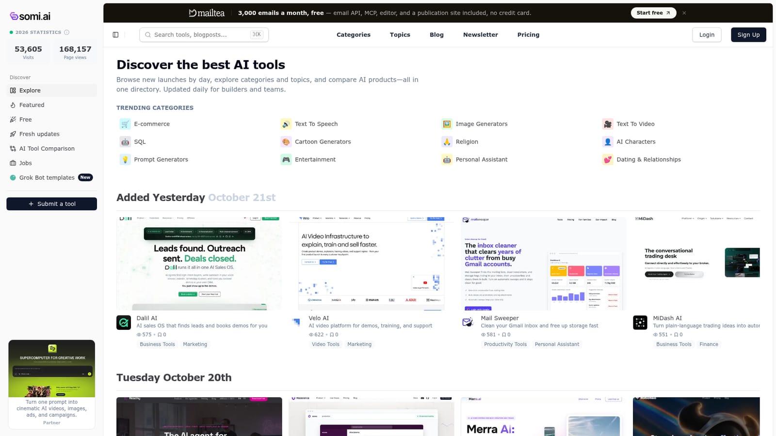 Somi — Start from the homepage catalog