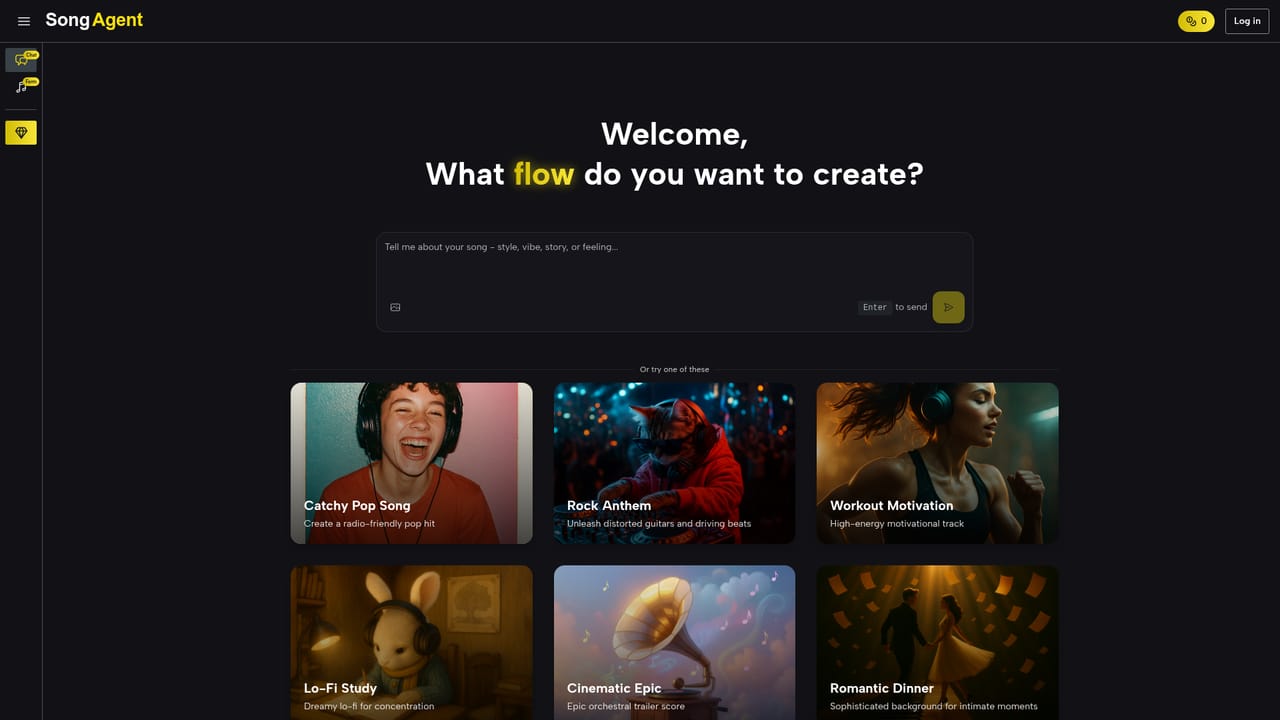SongAgent — Open the chat and describe your song