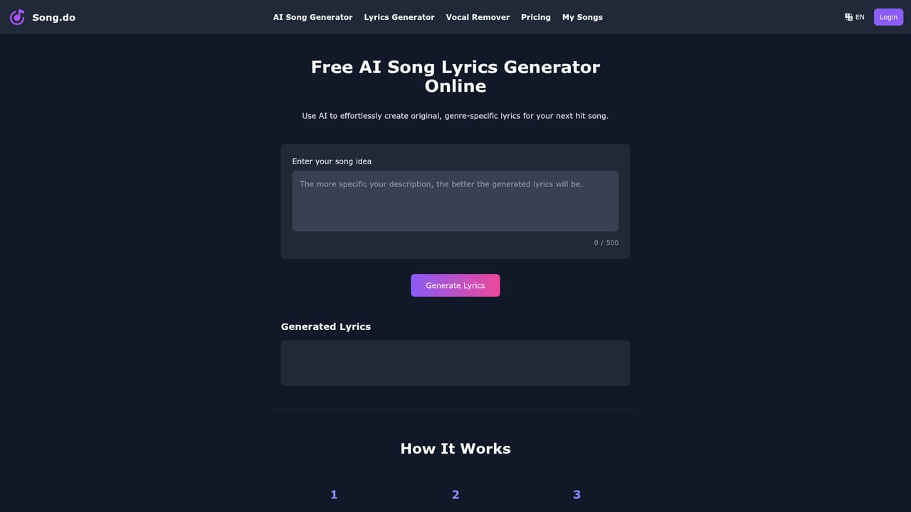Song.do — Draft lyrics with the AI writer