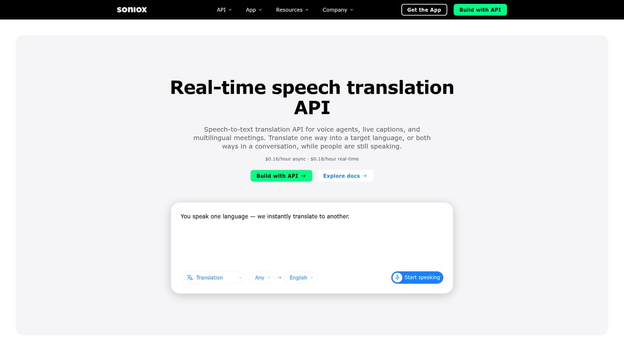 Soniox Speech-to-Text AI — Check your language pair on the translation pages