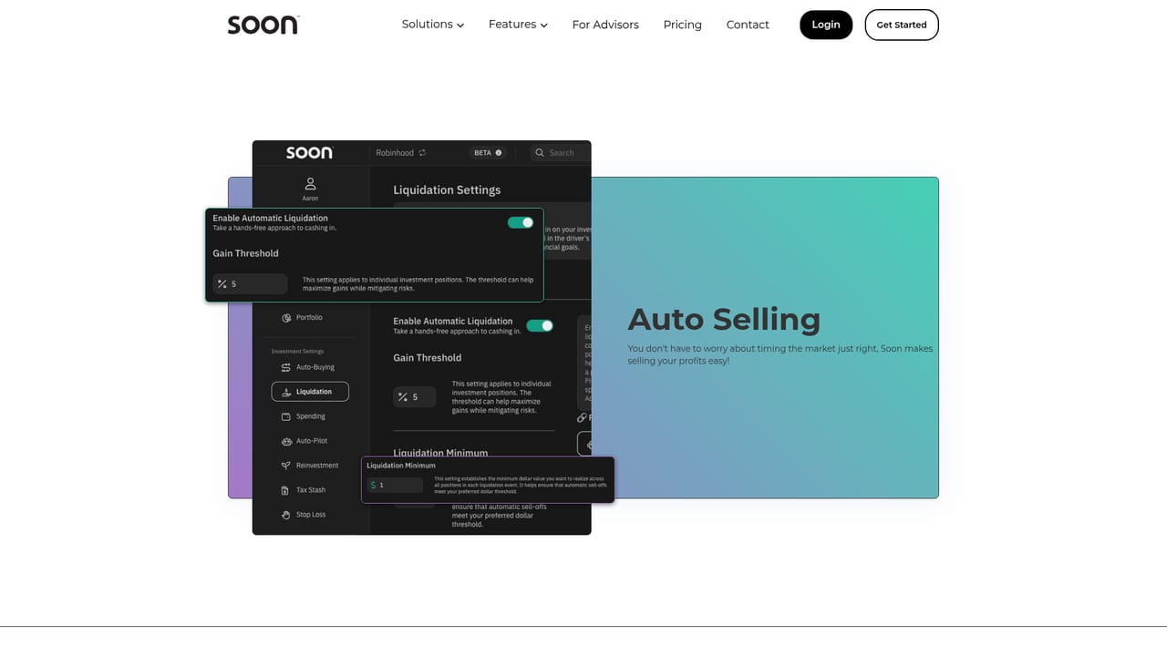 Soon app — Configure selling and protection rules