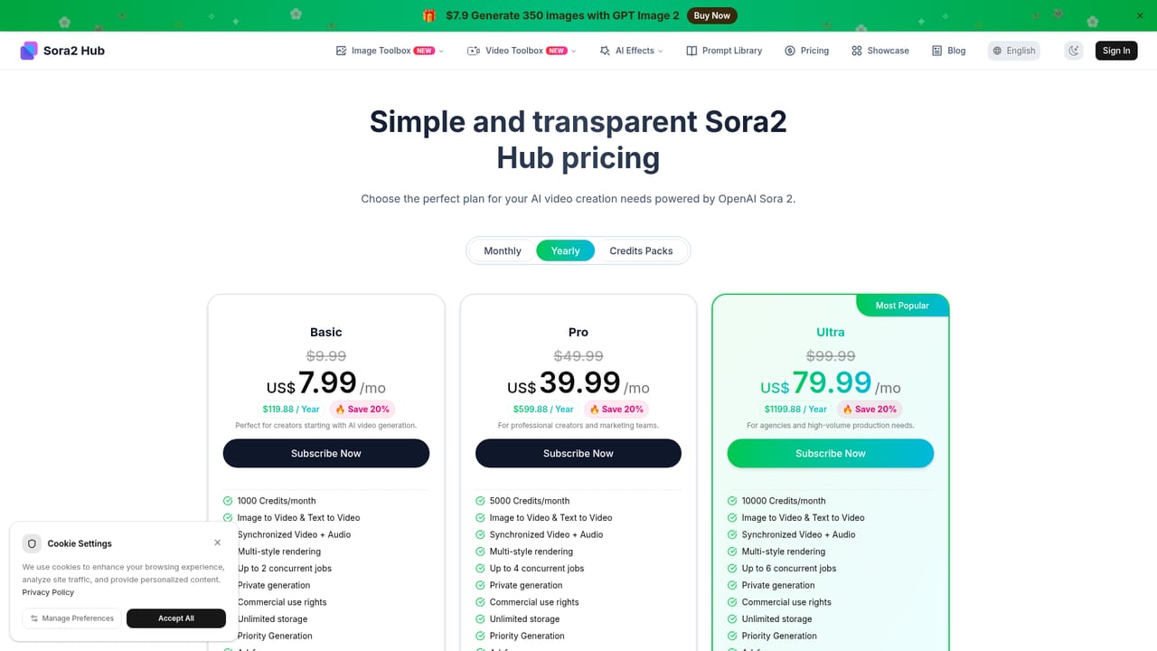Sora2 Hub — Upgrade for commercial rights and higher volume