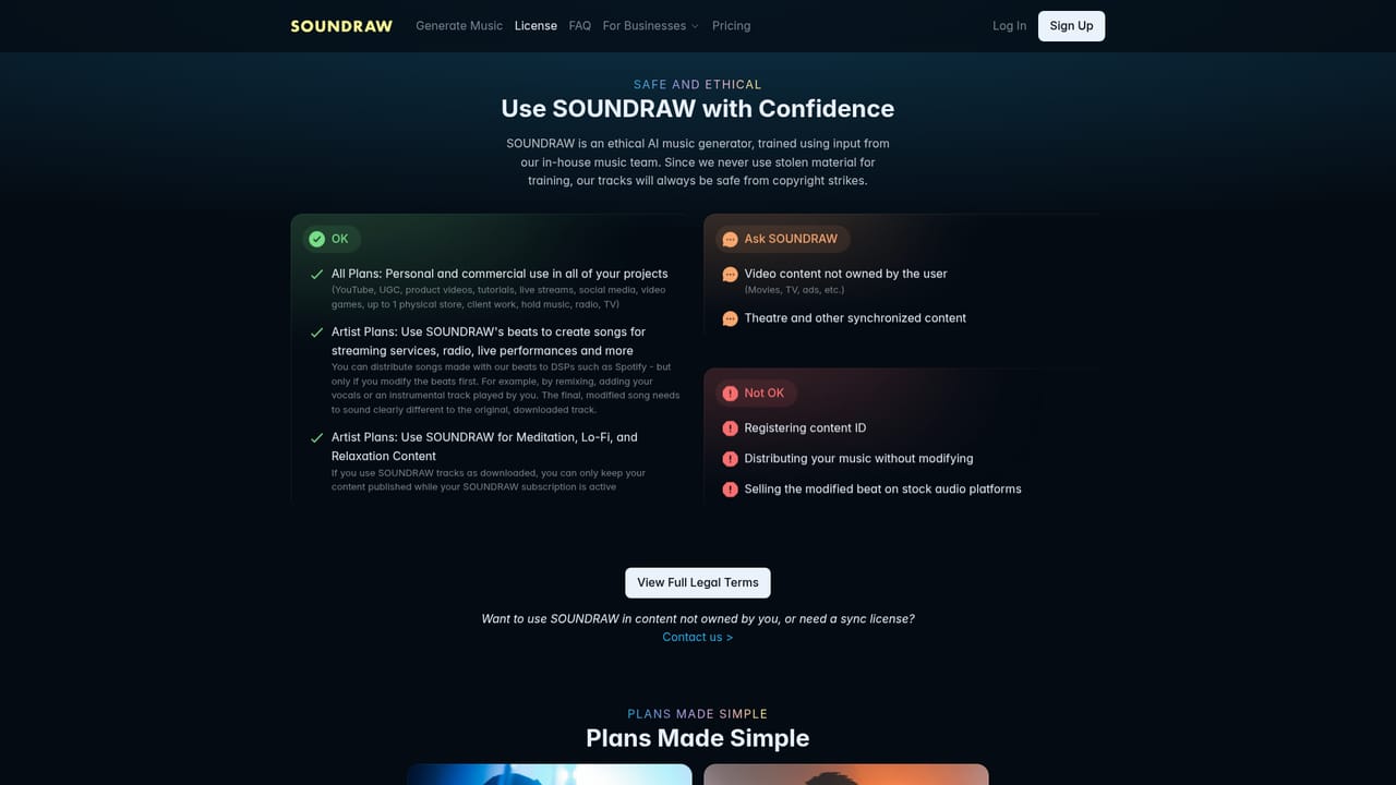 SOUNDRAW — Check your license before publishing
