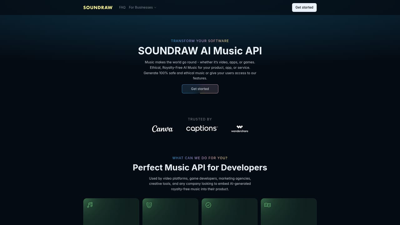 SOUNDRAW — Scale up with the API