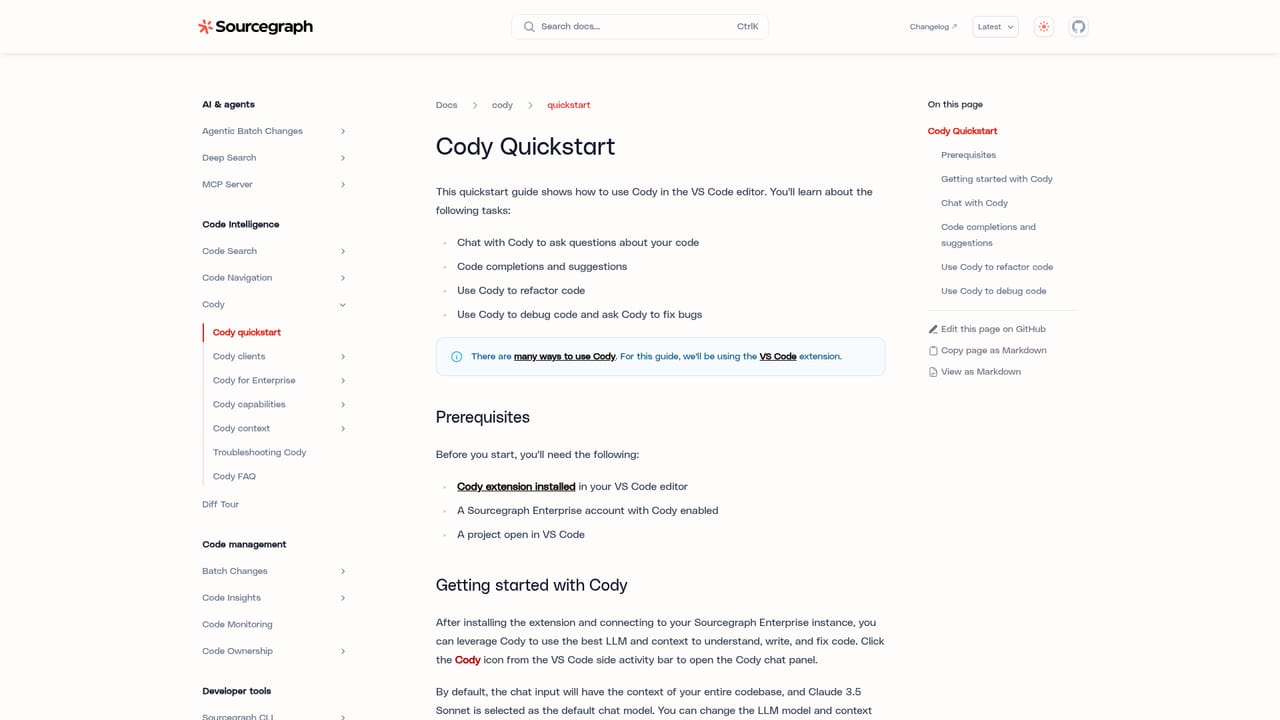 Sourcegraph Cody — Connect your code host and repositories