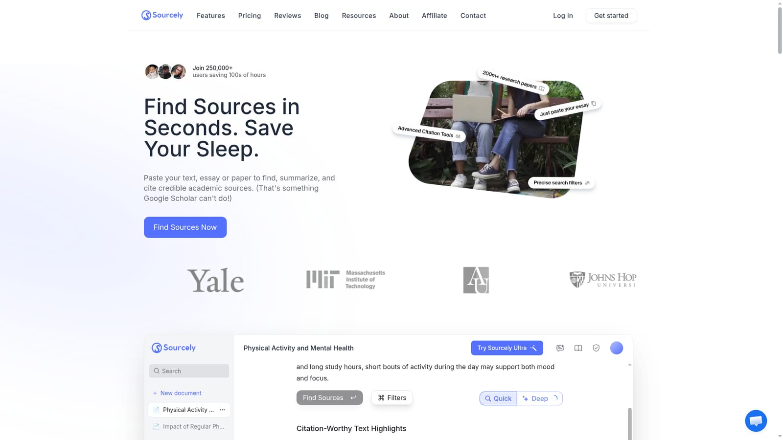 Sourcely — Paste your essay or paragraph