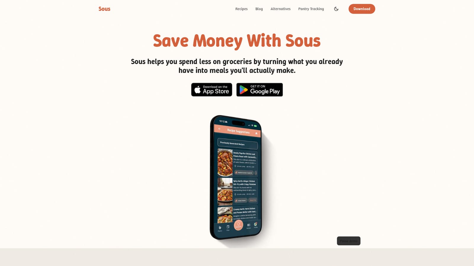 Sous — Install the app on iOS or Android