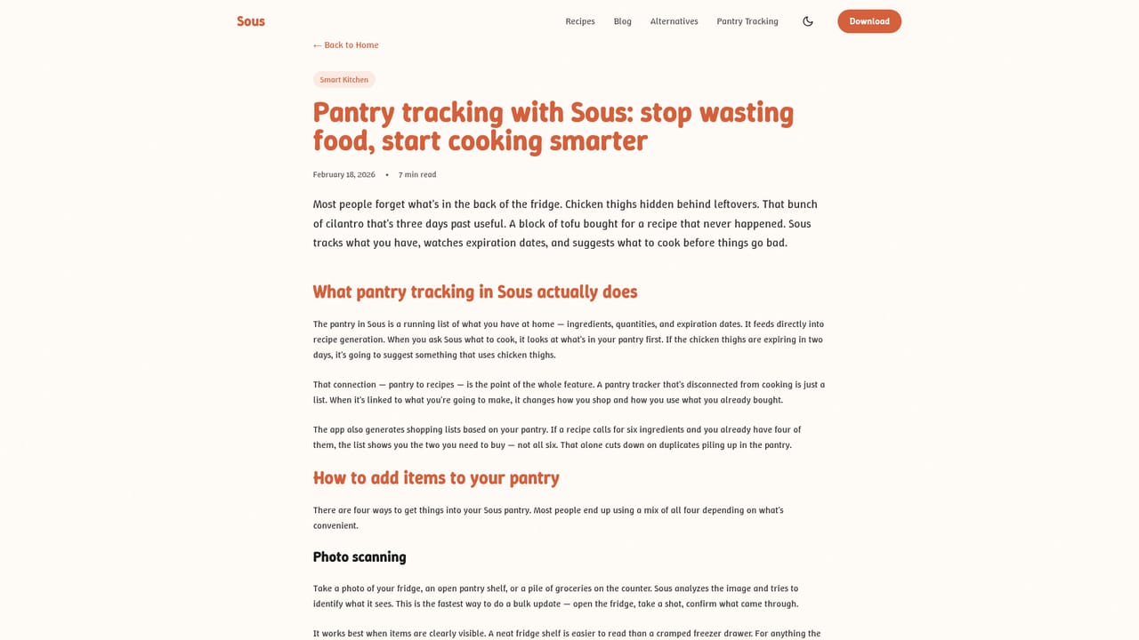 Sous — Stock your pantry