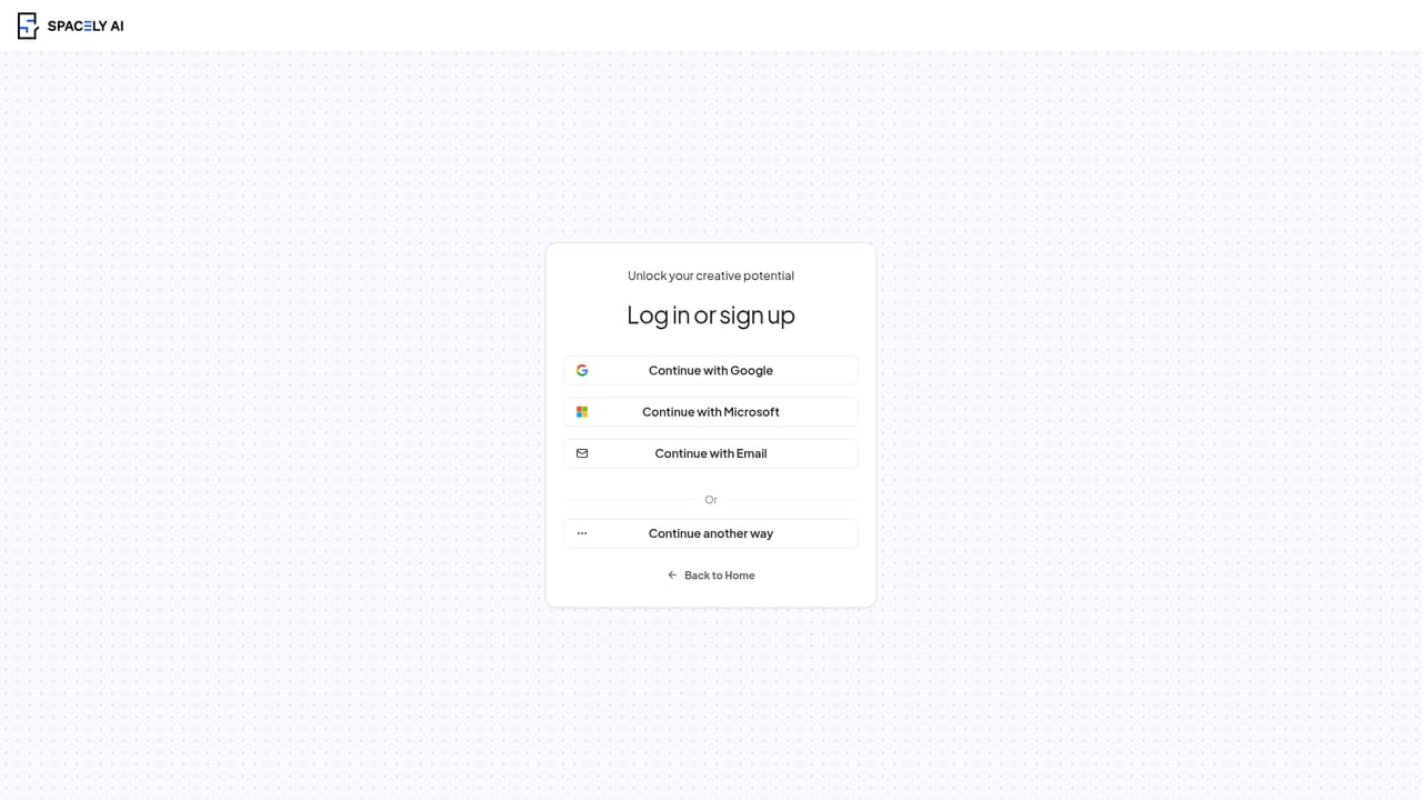 Spacely — Create a free account