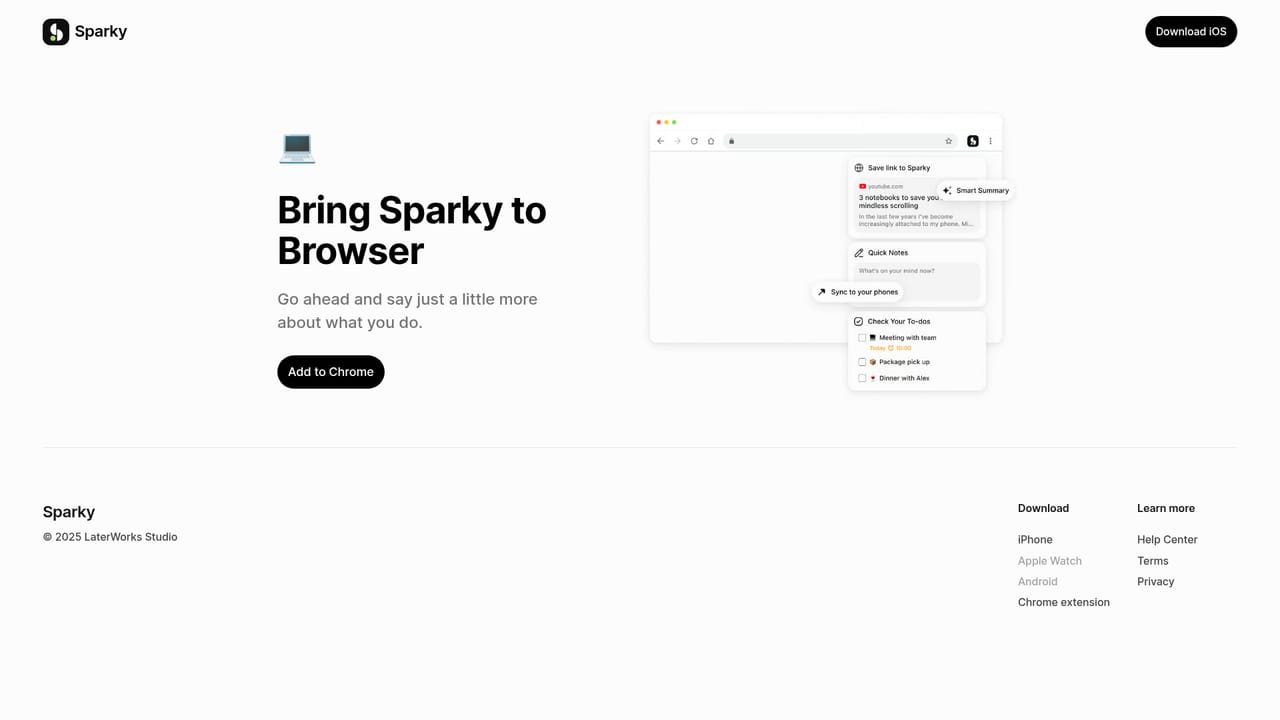 Sparky — Add the Chrome extension