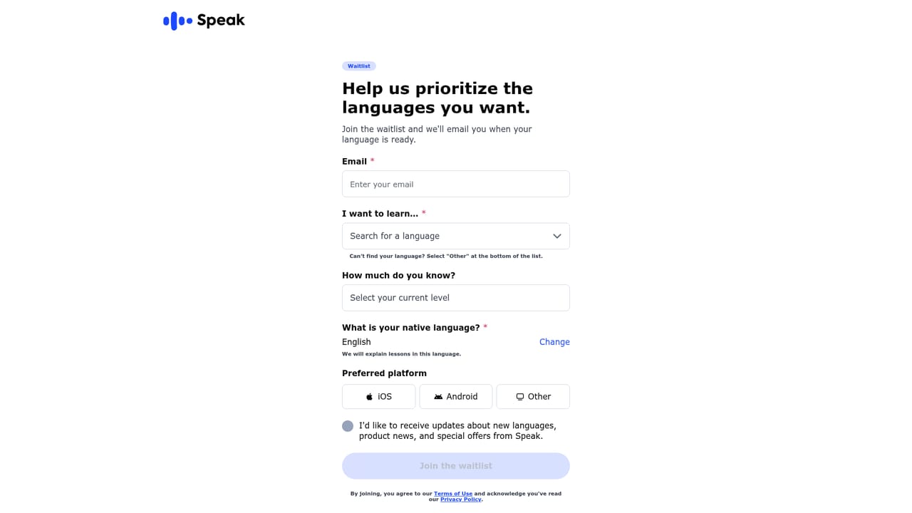 Speak.com — Pick the language you want to speak