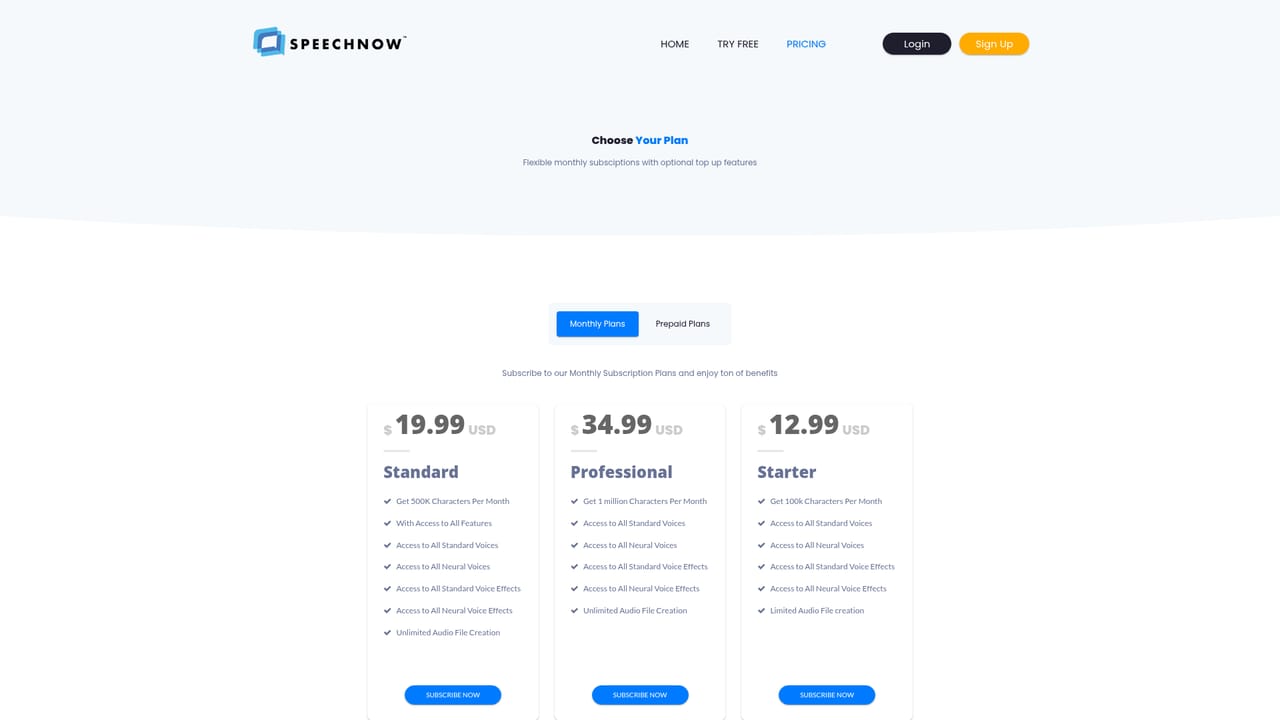 Speech Now — Review pricing when you need more