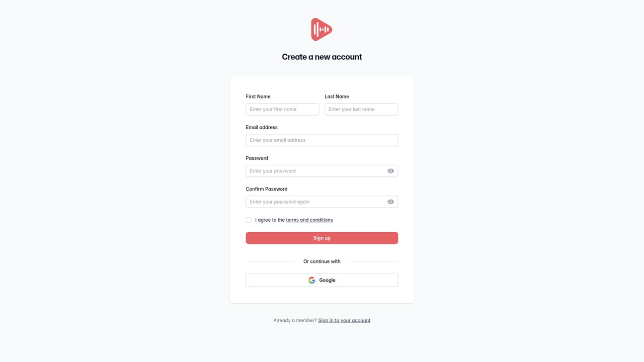 Speechactors — Create a free account