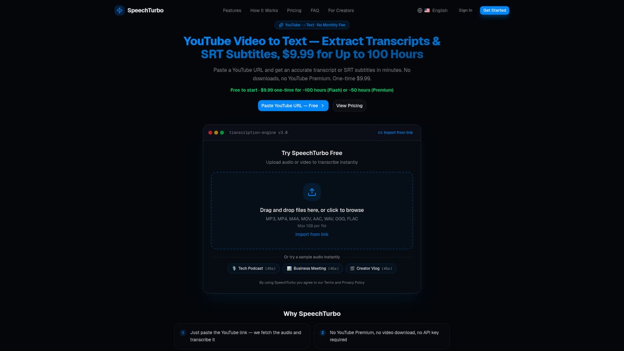 SpeechTurbo — Import from a link