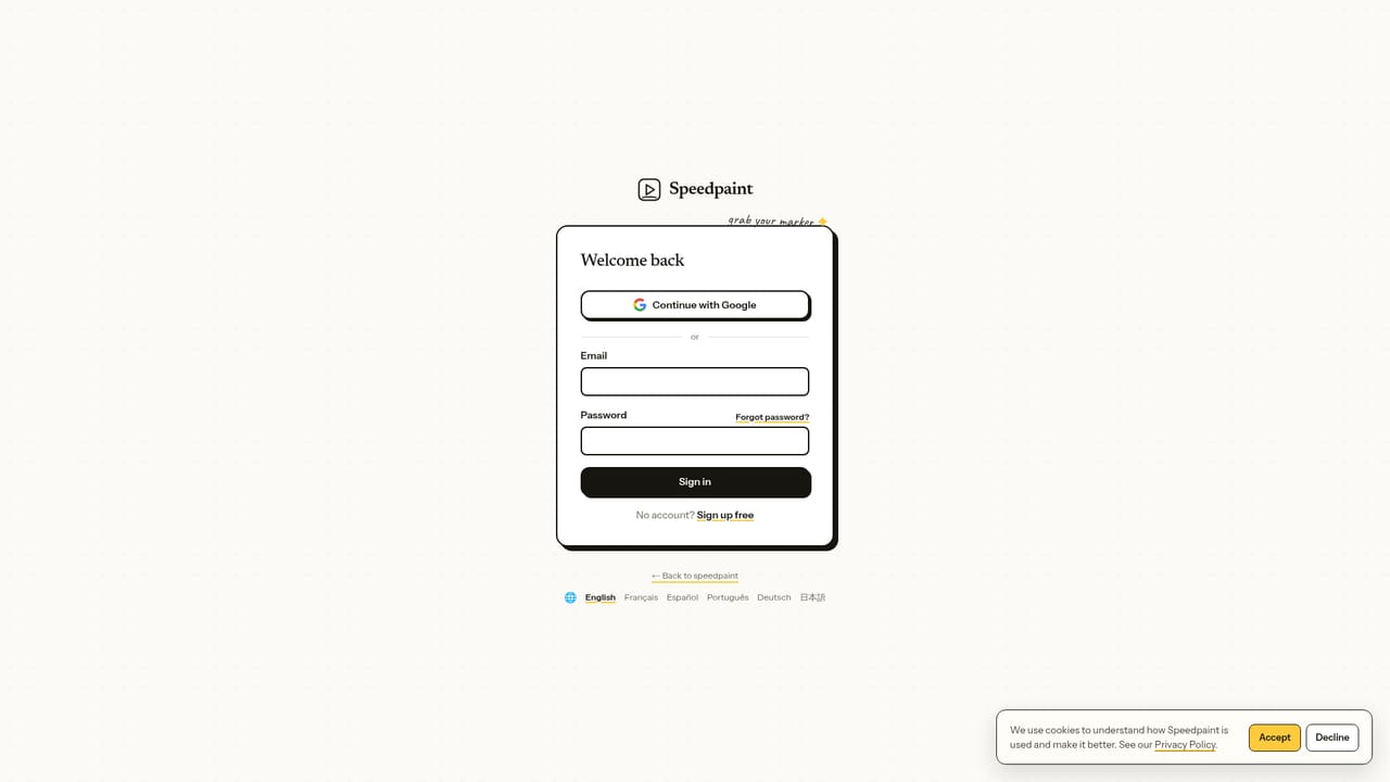 Speedpaint — Create an account and claim your free credits