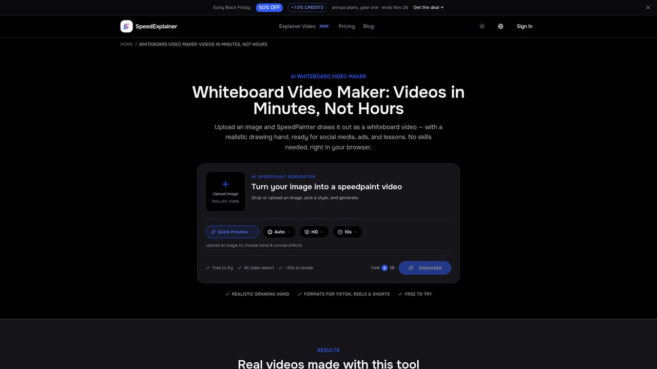 SpeedPainter — Try the whiteboard preset for explainers