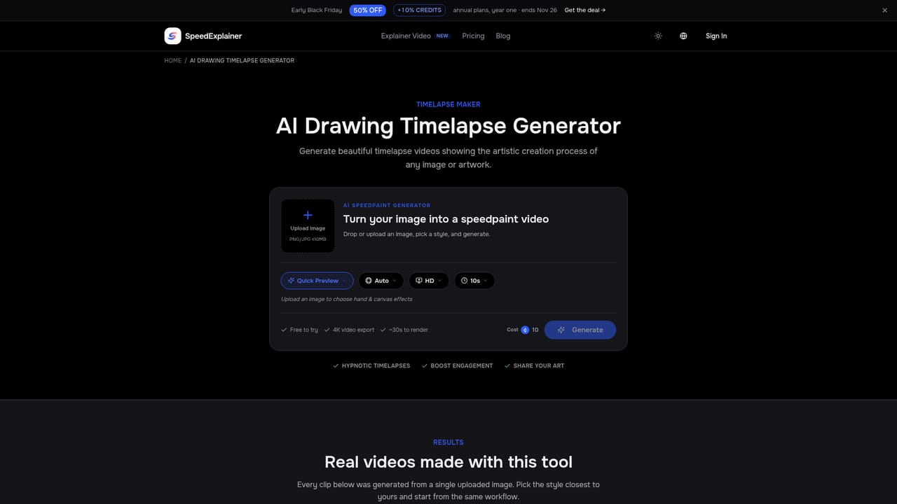 SpeedPainter — Use the timelapse entry point for finished work