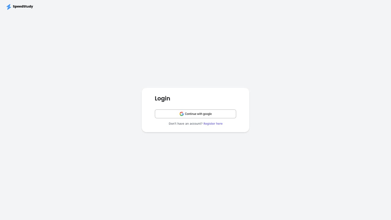 SpeedStudy — Create a free account