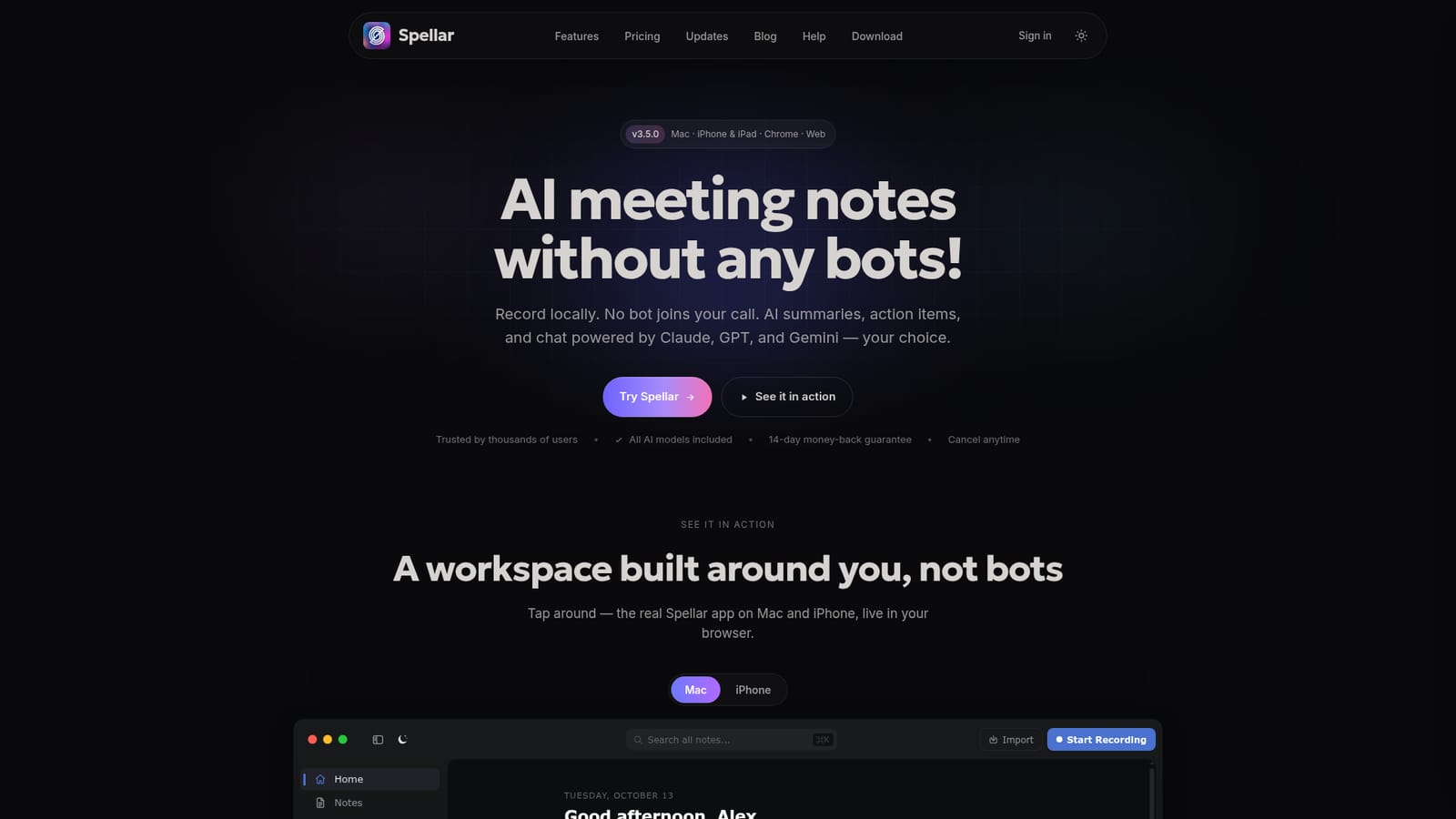 Spellar AI — Install Spellar on a supported device