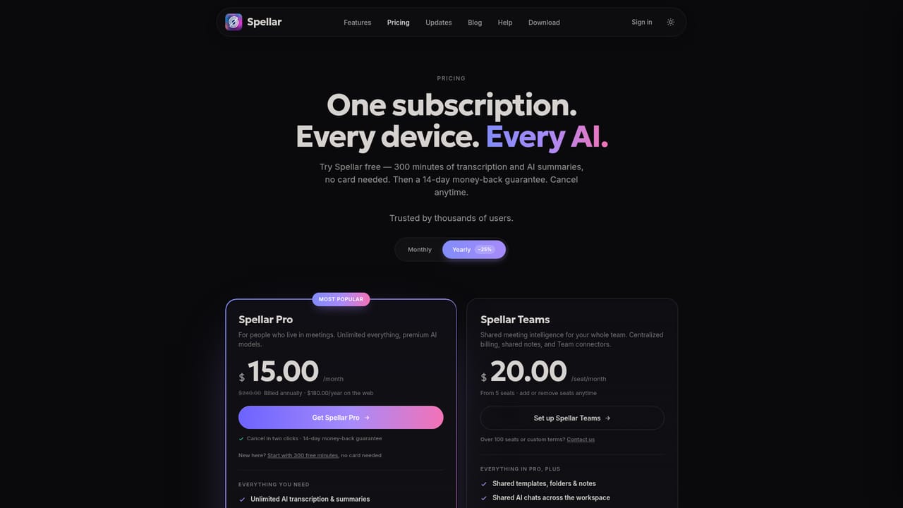 Spellar AI — Compare plans and decide