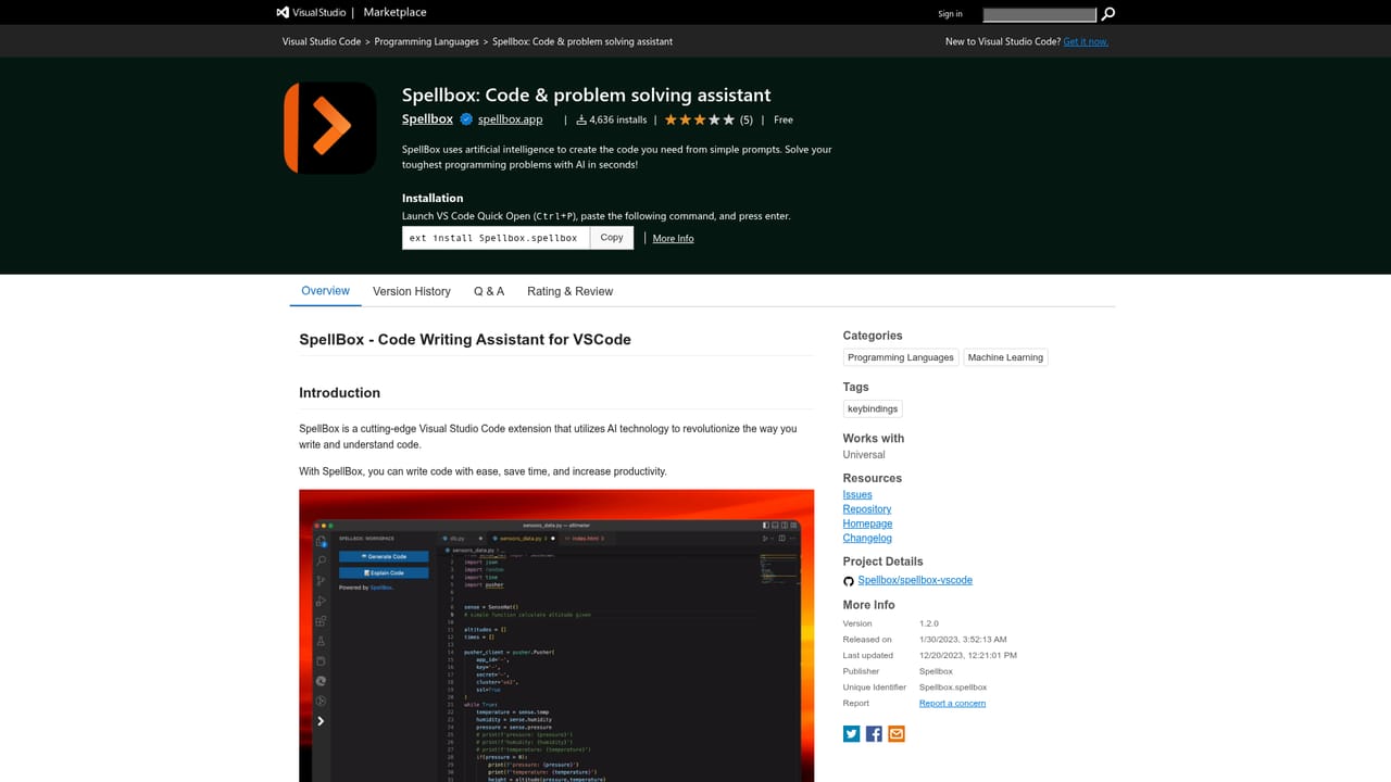 Spellbox — Or install the VS Code extension
