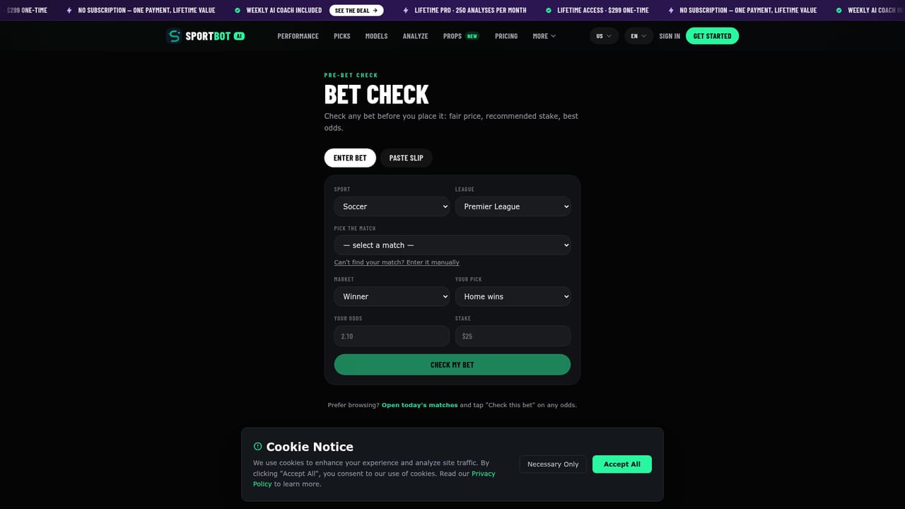 SportBot AI — Run a bet check