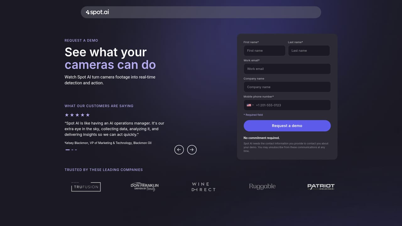SpotAI — Request a demo through the Spot AI site