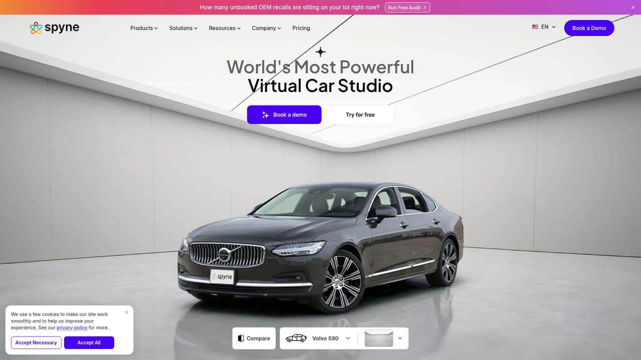 Spyne — Set up vehicle visuals