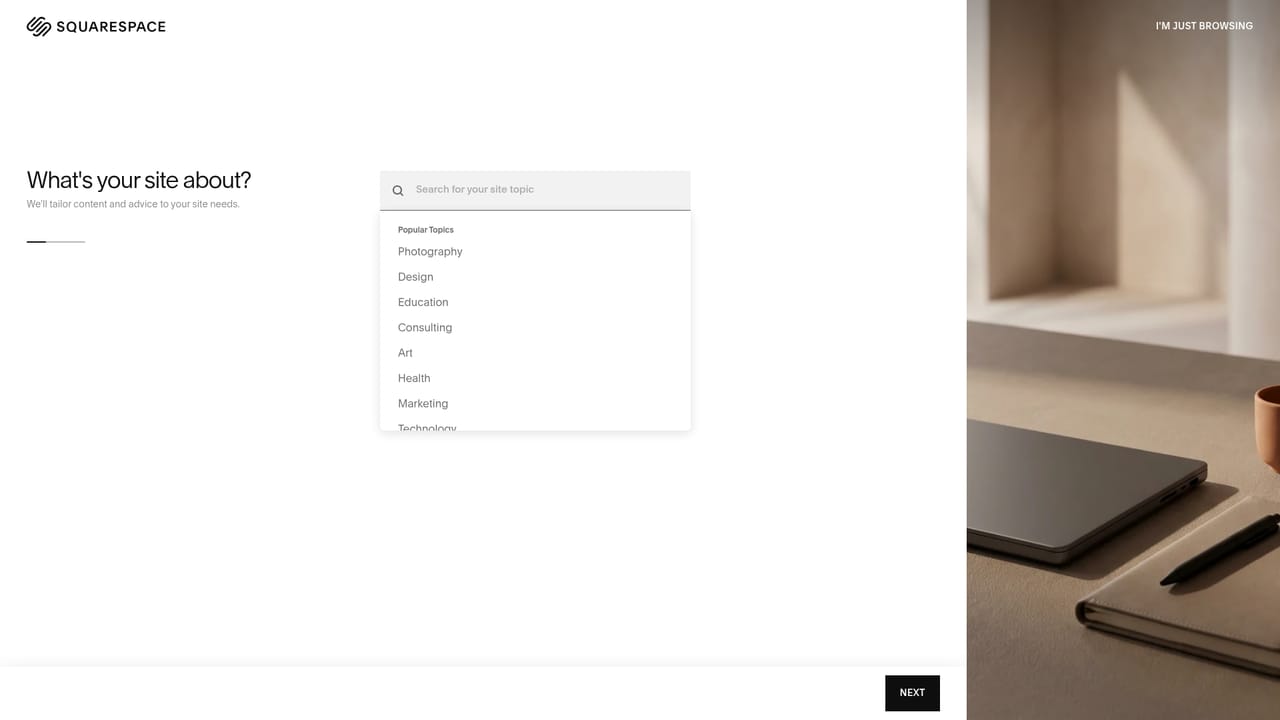 Squarespace — Describe what you are building