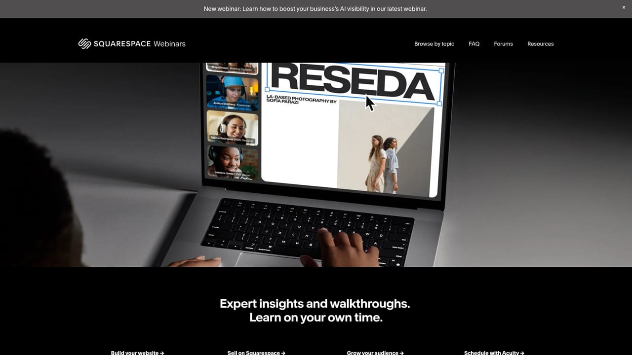 Squarespace — Learn more with webinars and help