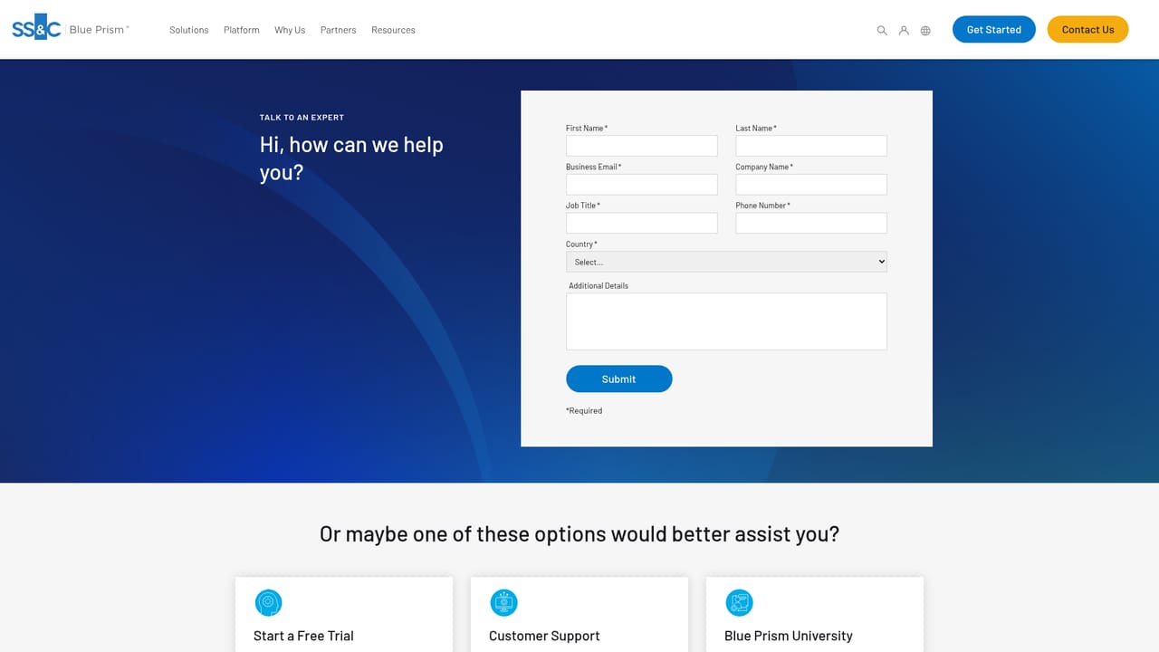SS&C Blue Prism — Request a custom agent or a quote