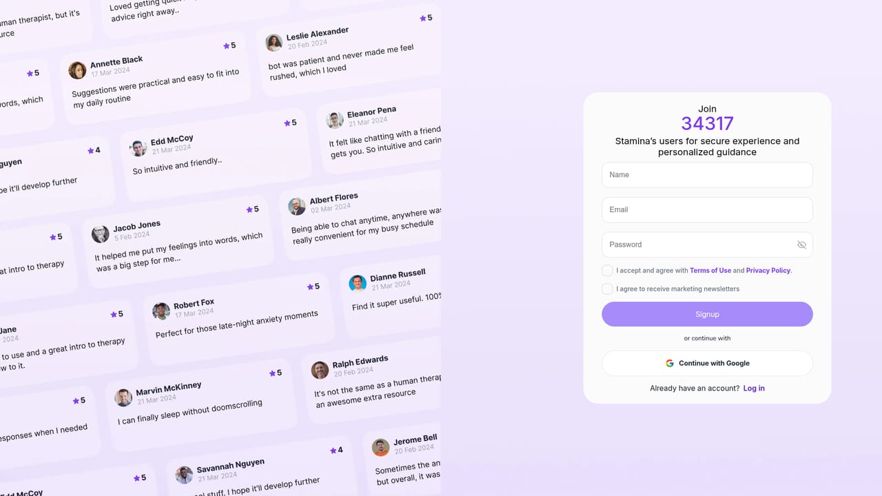 Stamina AI — Create your account