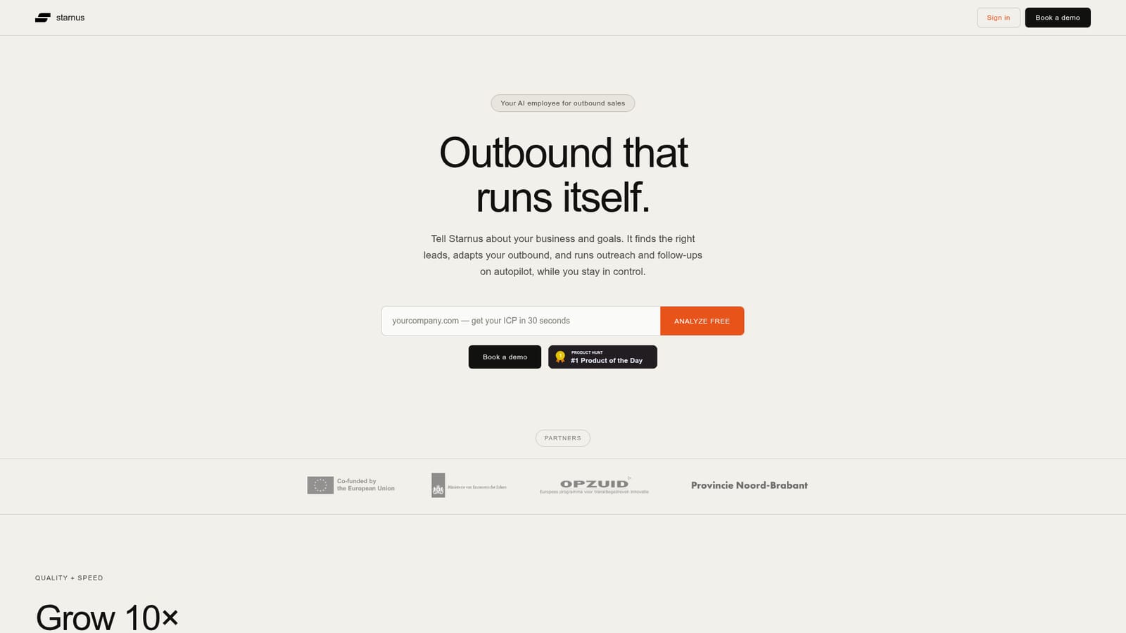 Starnus — Enter your website URL