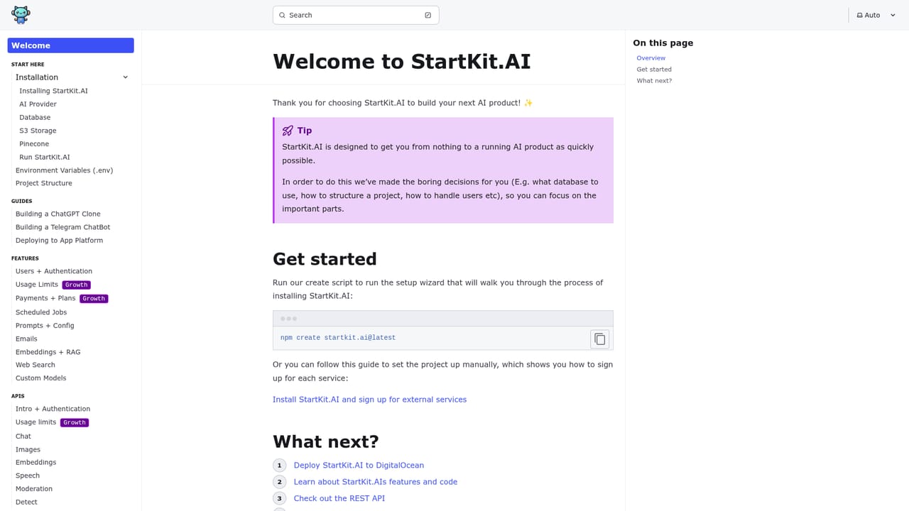 StartKit — Read the setup documentation