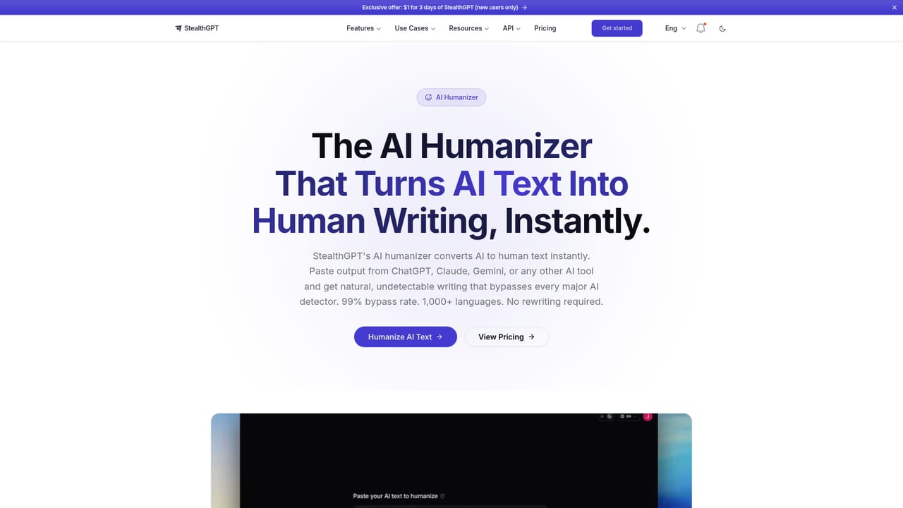 StealthGPT — Humanize the text
